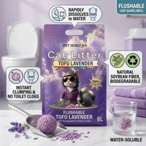flushable tofu cat litter made from biodegradable plant-based materials