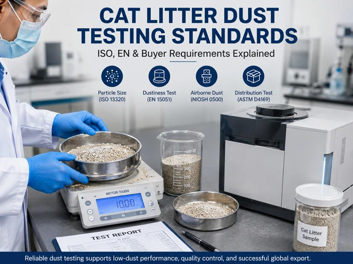 Laboratory testing methods used to evaluate cat litter dust performance and quality
