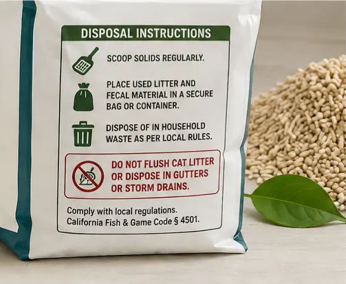 Cat litter flushable claims, evidence-based labeling, and responsible disposal guidance