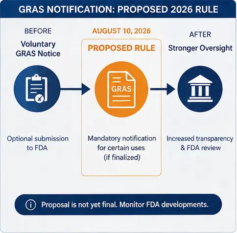 FDA proposed GRAS notification rule for cat treat ingredients in 2026