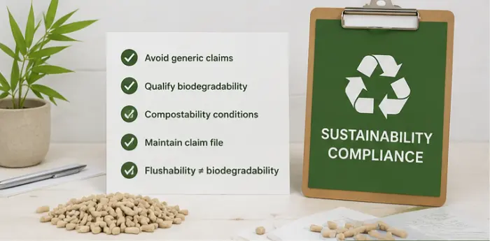 Sustainability claim documentation for biodegradable bamboo cat litter