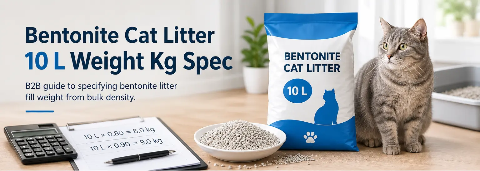 Bentonite cat litter 10 L fill weight measurement