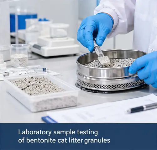 Laboratory sample testing of bentonite cat litter granules