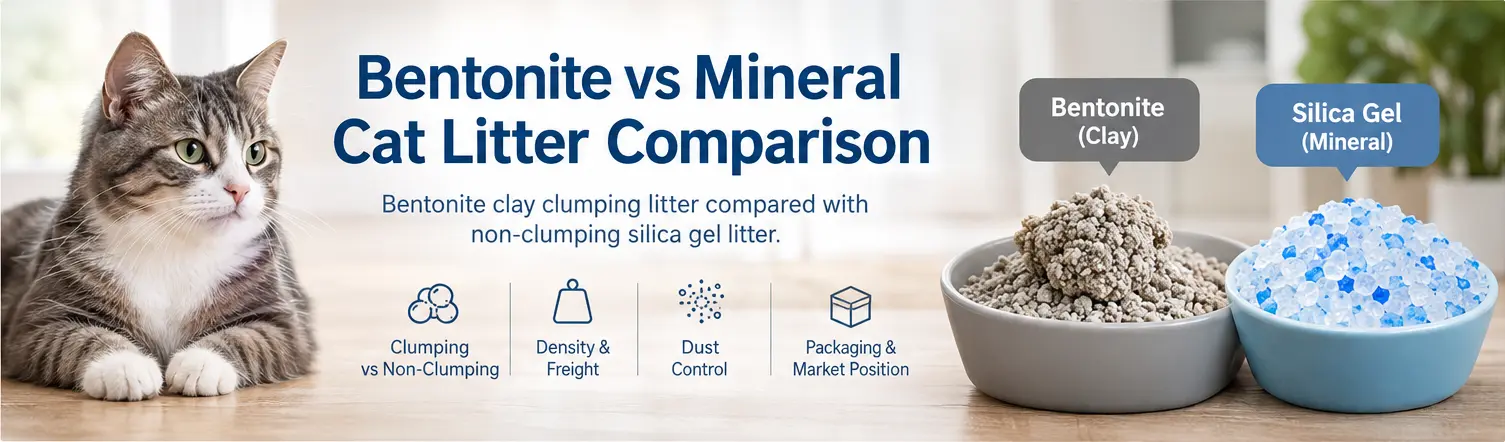 Bentonite and silica gel mineral cat litter comparison