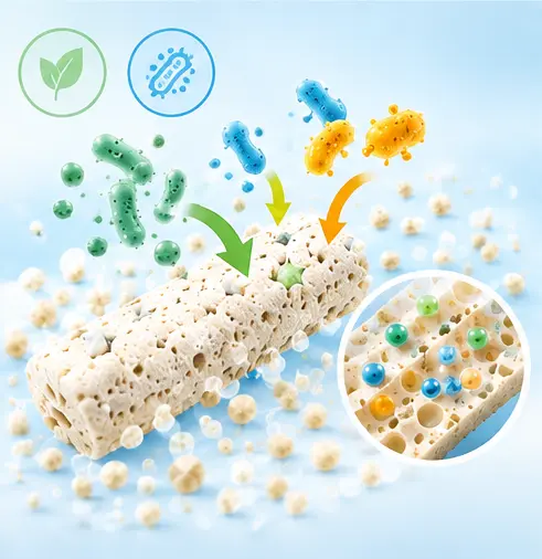 Biological and enzyme-based odor control concepts for tofu cat litter