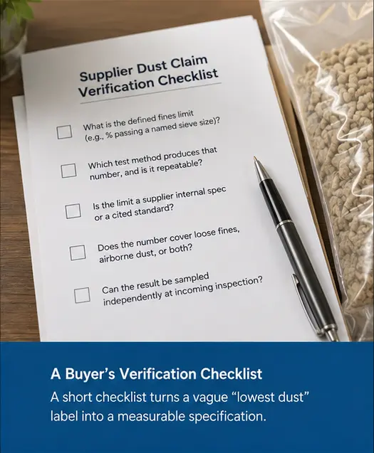 Buyer checklist for verifying cat litter dust claims and test methods
