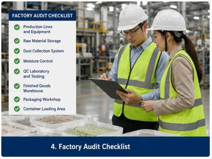 Factory audit checklist for evaluating a cat litter manufacturer before wholesale purchasing