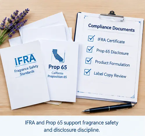 IFRA and Prop 65 documentation for cat litter fragrance compliance