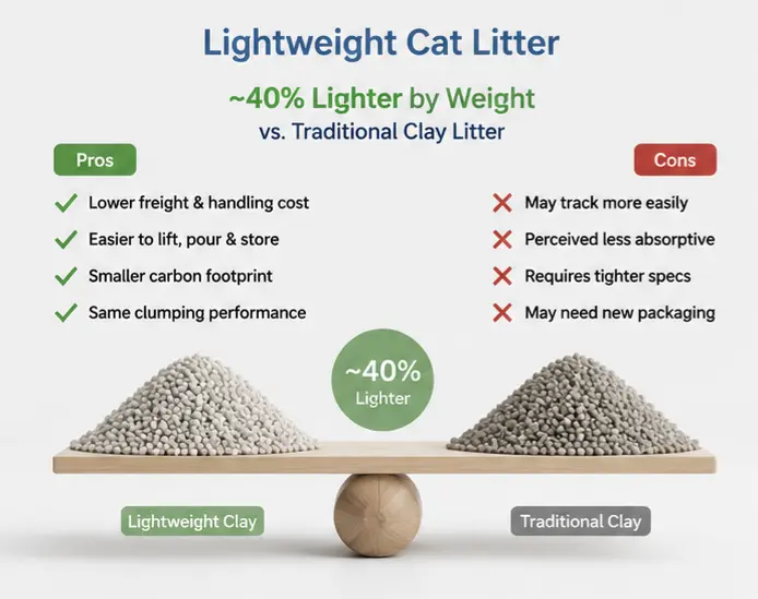 Lightweight cat litter bags versus traditional clay comparison