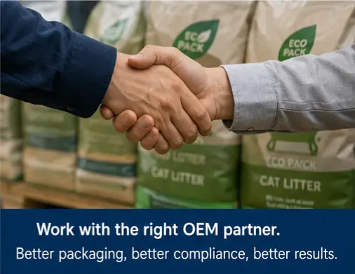 Cat litter OEM packaging support for EPR compliance