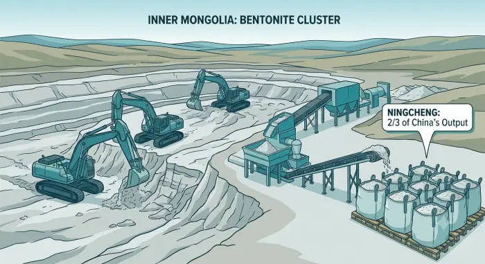 Bentonite cat litter production in Ningcheng, Inner Mongolia