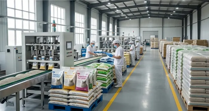OEM cat litter production line in Dalian China factory
