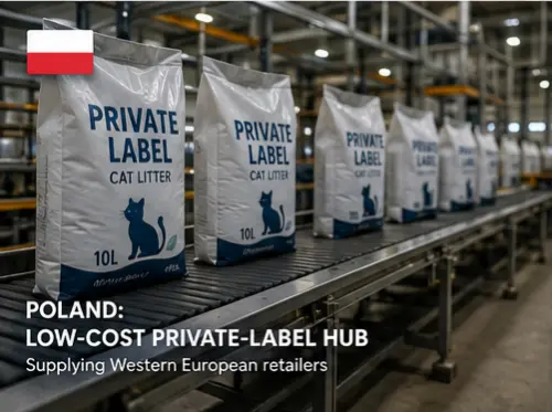 Poland as a low-cost cat litter private-label manufacturing hub
