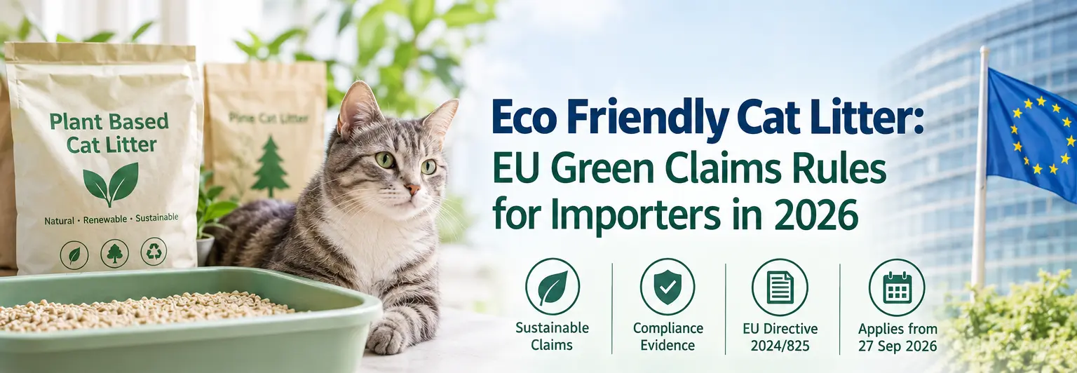 Eco friendly cat litter and EU green claims rules for importers in 2026
