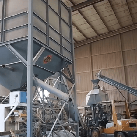 Modern cat litter manufacturing facility with automated production lines