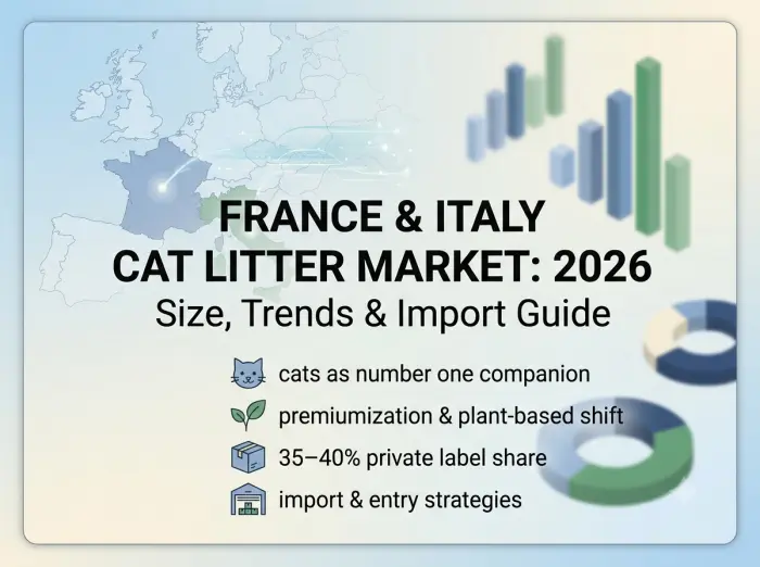 France and Italy cat litter market 2026 size trends and import guide cover graphic