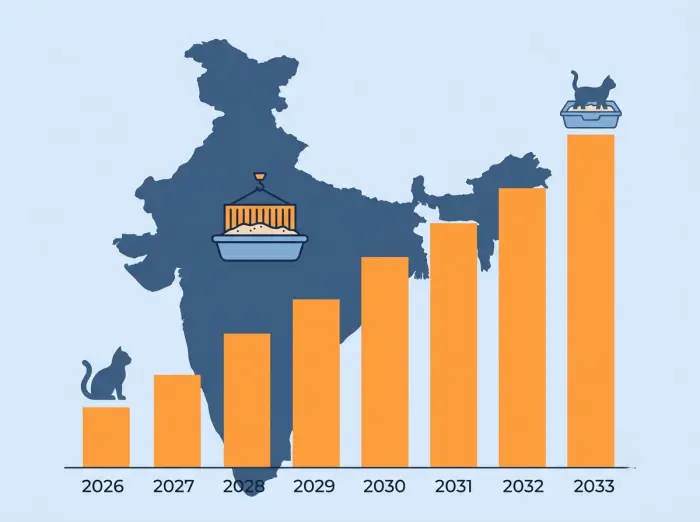 India cat litter market growth 2026 infographic