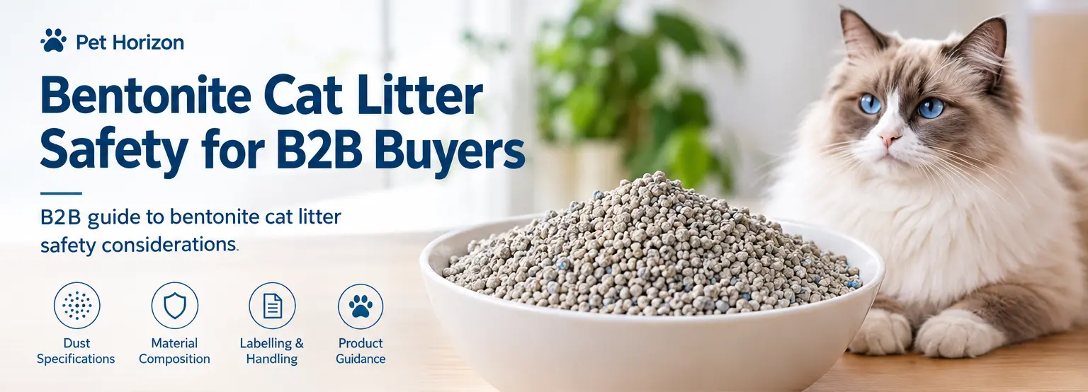 Bentonite cat litter granules for B2B product safety assessment