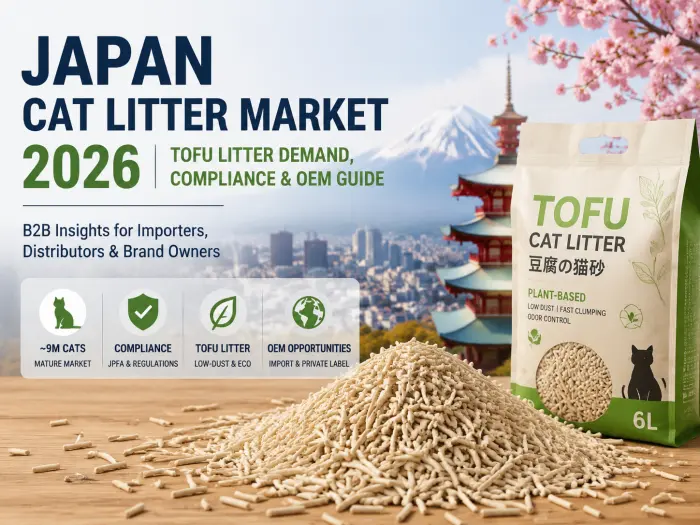 Japan cat litter market 2026 with tofu cat litter and OEM opportunities