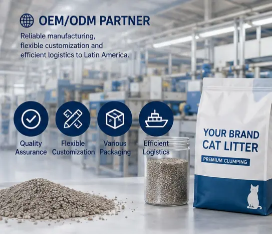 Pet Horizon OEM cat litter manufacturing for the Latin American market