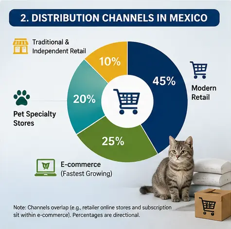Mexico Cat Litter Channels 2026 Mexico cat litter distribution channels across retail, pet stores, and e-commerce