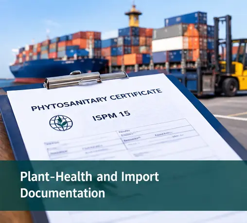 Plant-health and import documentation for pine cat litter shipments