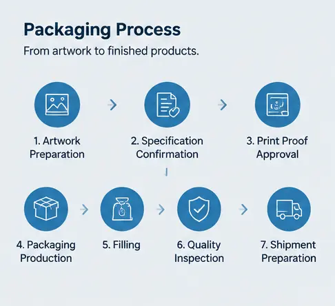 Private label cat litter packaging process from artwork preparation to production and shipment