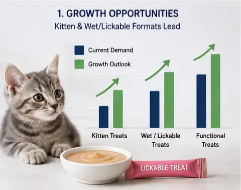 Kitten and wet lickable cat treat formats as private-label opportunities in Europe