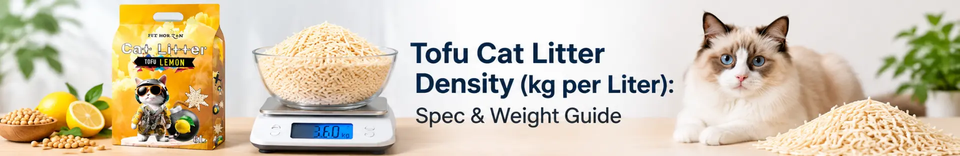 Tofu cat litter density measured by volume and weight