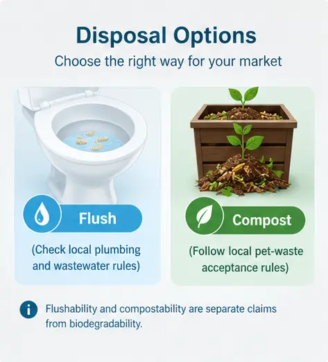 Tofu cat litter flushability and disposal comparison