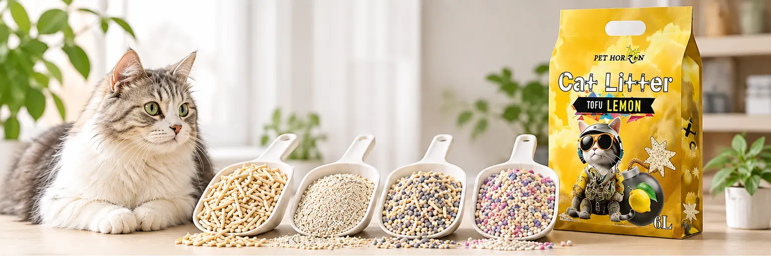 Tofu cat litter innovation trends with different particle formats and custom packaging