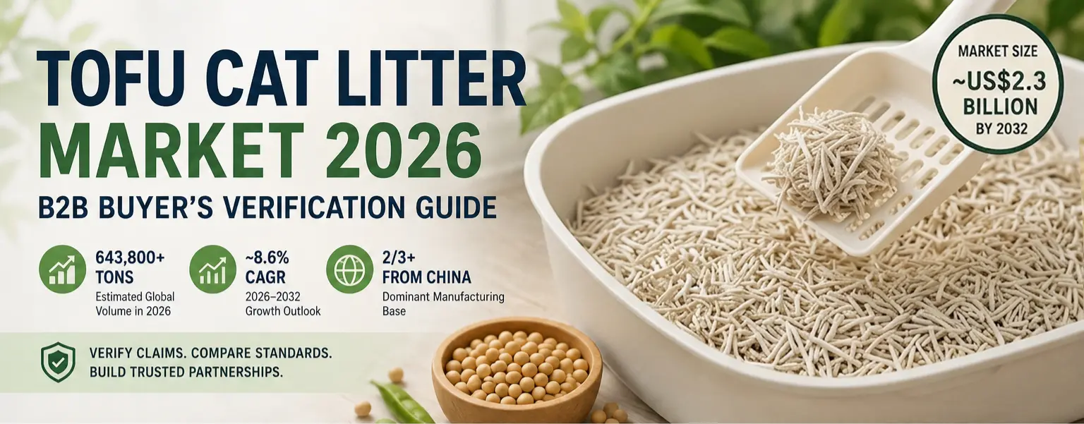 Tofu cat litter market 2026 with soybean-based litter pellets and B2B buyer information