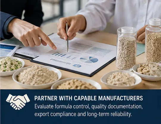 B2B buyers reviewing tofu cat litter OEM specifications and supplier documentation