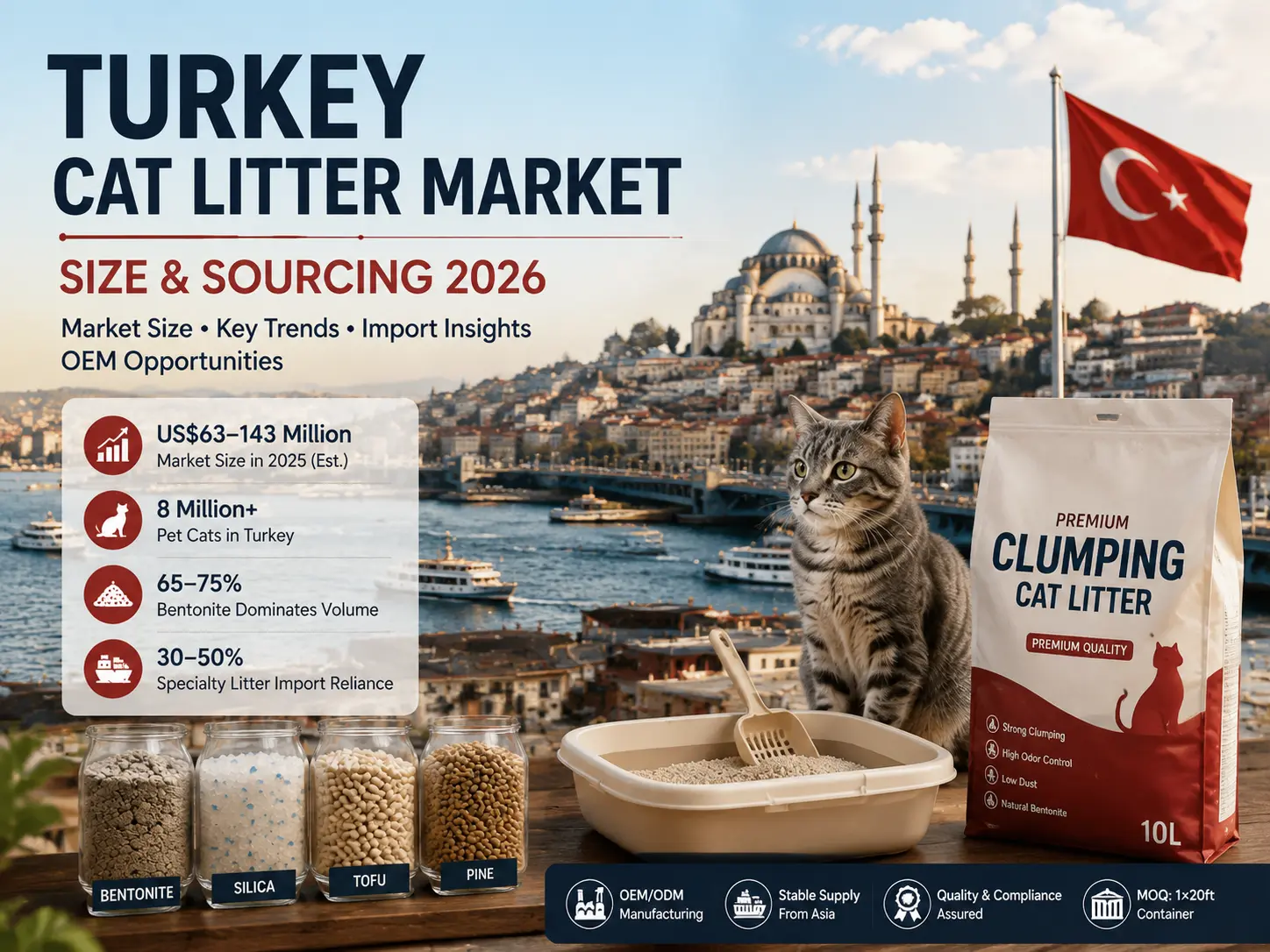 Turkey cat litter market size, product trends, and OEM sourcing opportunities in 2026
