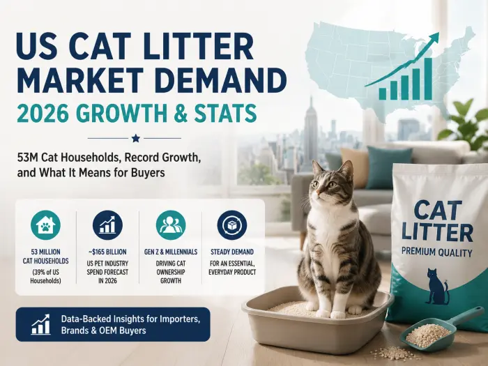 US cat litter market demand 2026 growth insights with cat ownership statistics and pet industry trends