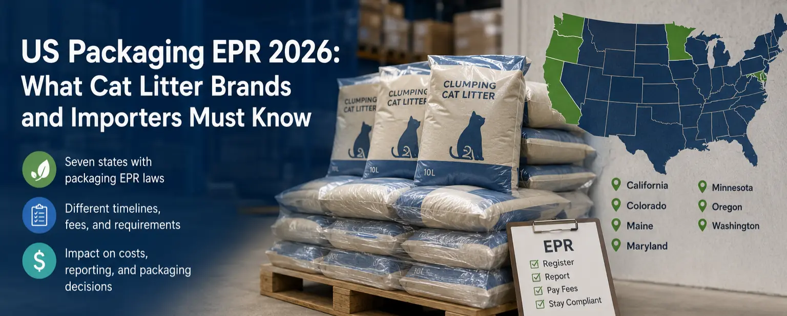 US packaging EPR 2026 for cat litter brands and importers