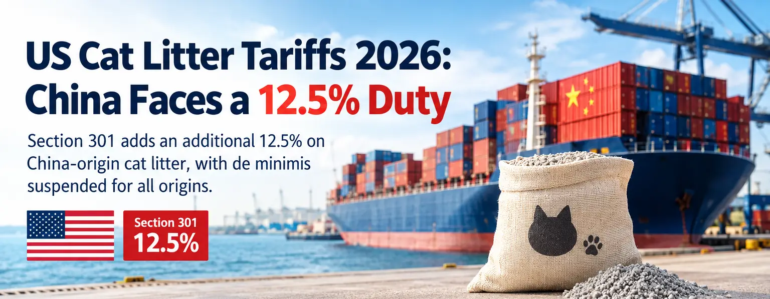 US cat litter import lane under the 2026 Section 301 tariff